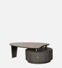 Ovic Rotating Marble Top Coffee Table In Grey Colour with Drawer