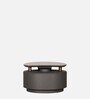 Ovic Rotating Marble Top Coffee Table In Grey Colour with Drawer