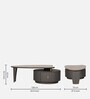 Ovic Rotating Marble Top Coffee Table In Grey Colour with Drawer
