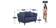 Owen 2 Seater Velvet Sofa in Indigo Blue and White Stripes Colour