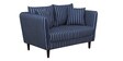 Owen 2 Seater Velvet Sofa in Indigo Blue and White Stripes Colour