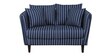 Owen 2 Seater Velvet Sofa in Indigo Blue and White Stripes Colour
