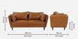 Owen Leatherette 3 Seater Sofa in Tan Colour