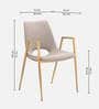 Owens Fabric Dining Chair In Beige Colour
