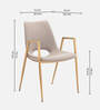 Owens Fabric Dining Chair In Beige Colour