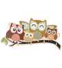 Owl Family 5 Hooks Key Holder for Home|Wooden Key Holder for Wall