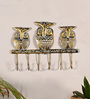 Golden Metal Handpainted Owl Key Holder