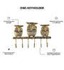 Golden Metal Handpainted Owl Key Holder