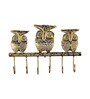 Golden Metal Handpainted Owl Key Holder
