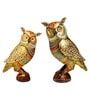 Owl Multicolour Metal (Set of 2) Figurine