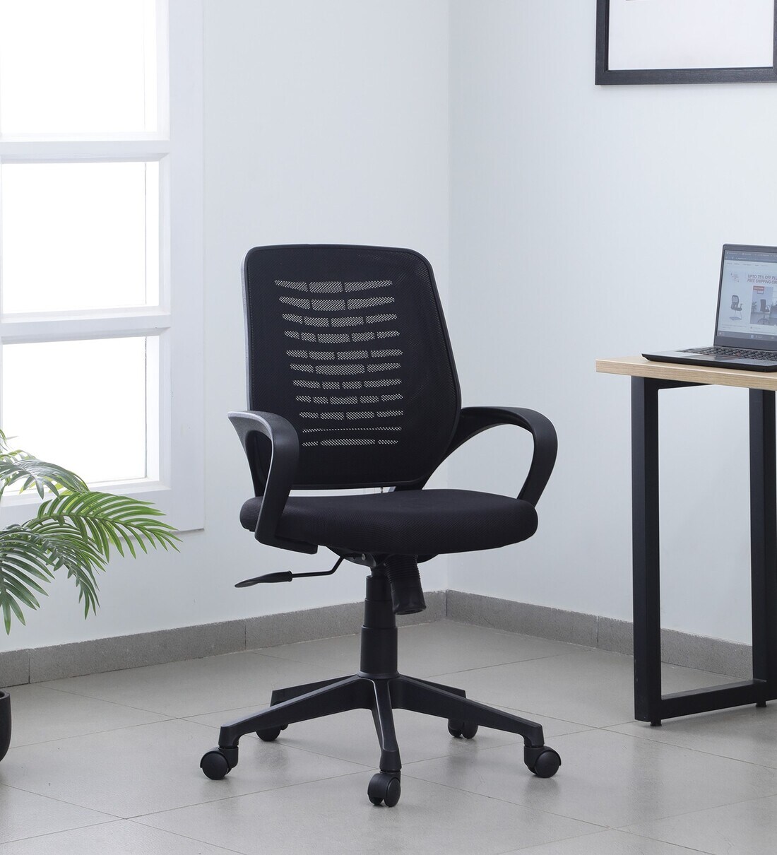 Buy Oxford Low Back Ergonomic Chair in Black Colour at 33 OFF by