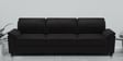 Oxford Leatherette 3 Seater Sofa In Black Colour