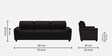Oxford Leatherette 3 Seater Sofa In Black Colour