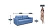 Oxnard Fabric 3 Seater Sofa in Blue Colour