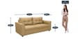 Oxnard 3 Seater Sofa In Camel Yellow Colour