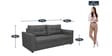 Oxnard 3 Seater Sofa In Charcoal Grey Colour