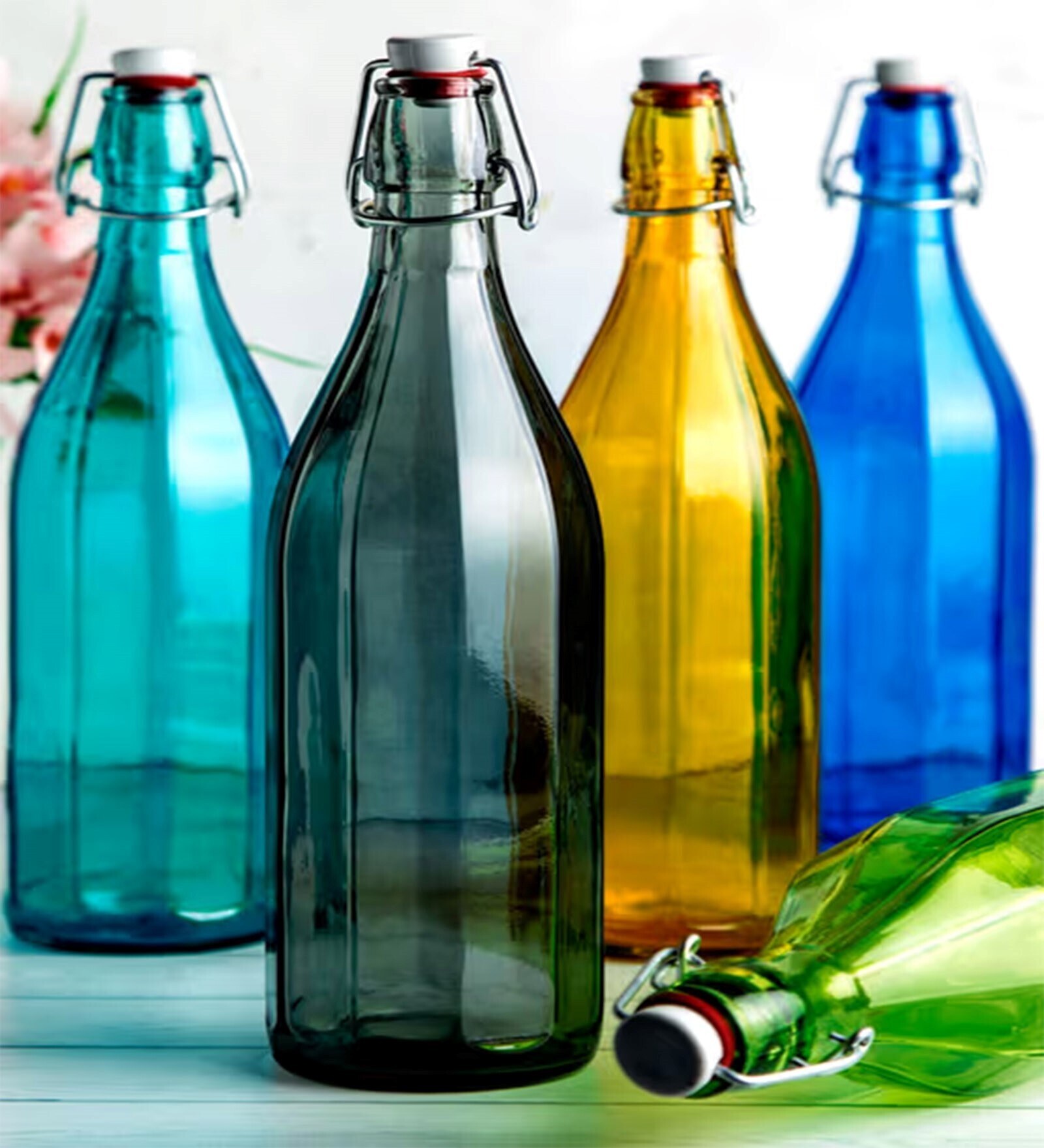 Set of 2 Oxford Bottle 100cl Blue