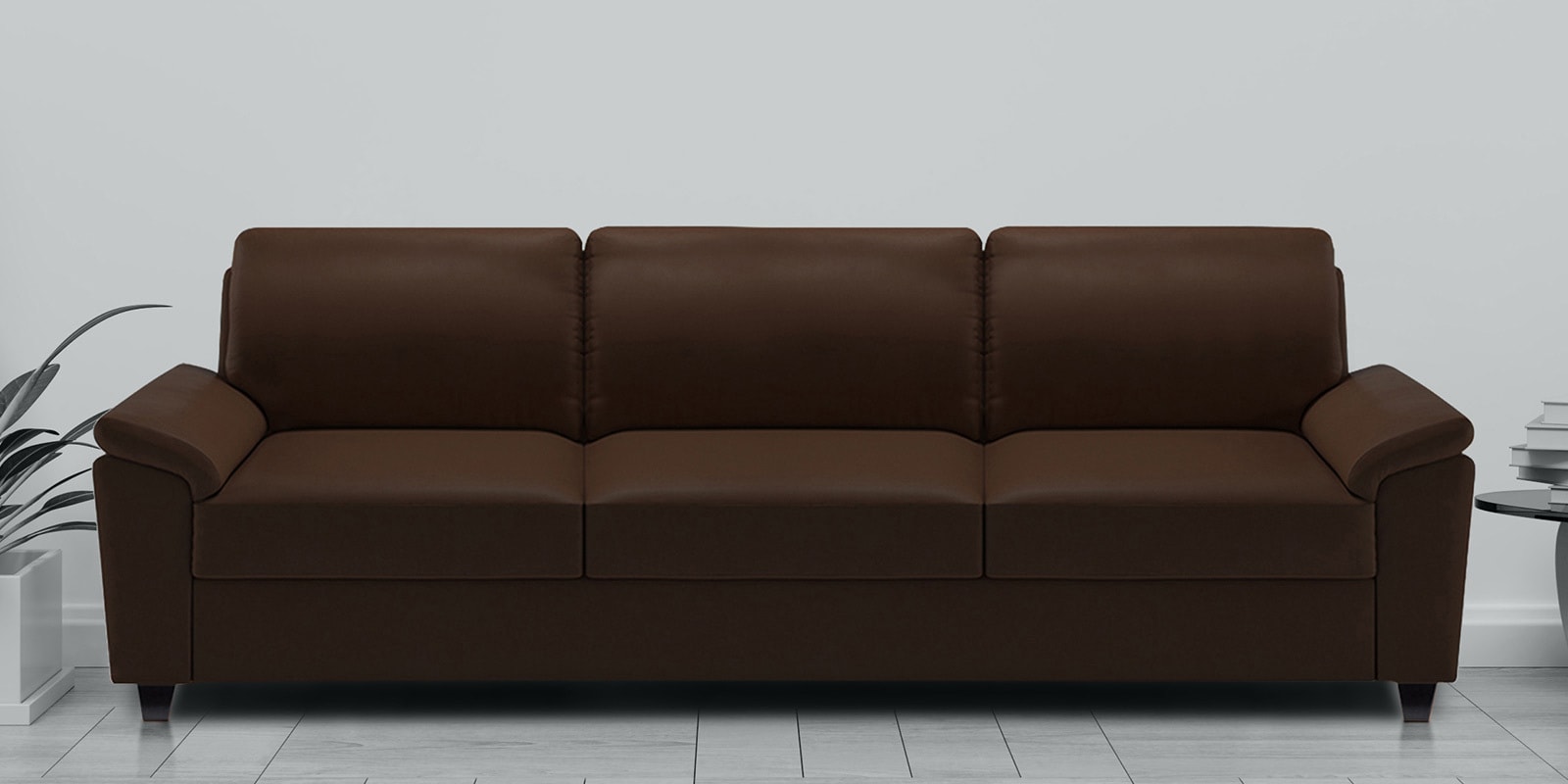 Oxford Leatherette 3 Seater Sofa in Brown Colour