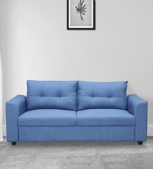 Oxnard Fabric 3 Seater Sofa in Blue Colour
