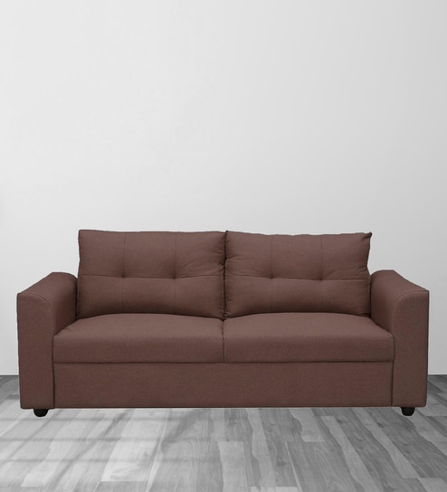 Oxnard Fabric 3 Seater Sofa in Brown Colour