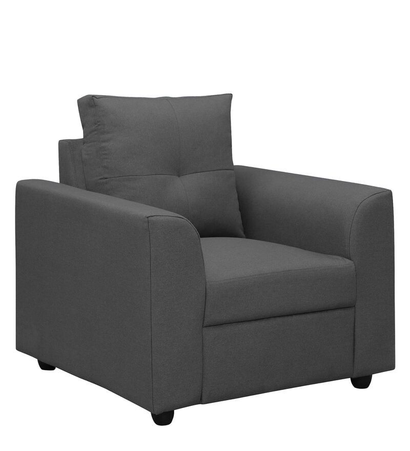 Buy Oxnard Fabric 1 Seater Sofa in Charcoal Grey Colour Online Lawson
