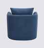 Oxford Boucle Fabric Lounge Chair In Blue Colour
