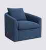 Oxford Boucle Fabric Lounge Chair In Blue Colour