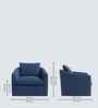 Oxford Boucle Fabric Lounge Chair In Blue Colour
