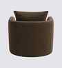 Oxford Boucle Fabric Lounge Chair In Brown Colour