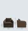 Oxford Boucle Fabric Lounge Chair In Brown Colour