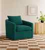 Oxford Boucle Fabric Lounge Chair In Green Colour