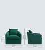 Oxford Boucle Fabric Lounge Chair In Green Colour
