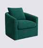 Oxford Boucle Fabric Lounge Chair In Green Colour