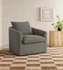 Oxford Boucle Fabric Lounge Chair In Grey Colour