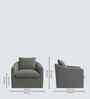 Oxford Boucle Fabric Lounge Chair In Grey Colour