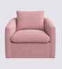 Oxford Boucle Fabric Lounge Chair In Pink Colour