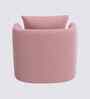 Oxford Boucle Fabric Lounge Chair In Pink Colour
