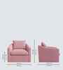 Oxford Boucle Fabric Lounge Chair In Pink Colour