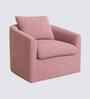 Oxford Boucle Fabric Lounge Chair In Pink Colour