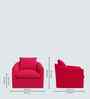 Oxford Boucle Fabric Lounge Chair In Red Colour