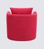 Oxford Boucle Fabric Lounge Chair In Red Colour