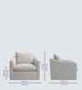 Oxford Boucle Fabric Lounge Chair In White Colour