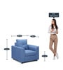 Oxnard 1 Seater Sofa in Blue Colour