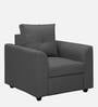 Oxnard Fabric 1 Seater Sofa in Charcoal Grey Colour