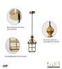 oyager Single Light Ceiling Pendant in Antique Brass Finish