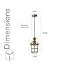 oyager Single Light Ceiling Pendant in Antique Brass Finish