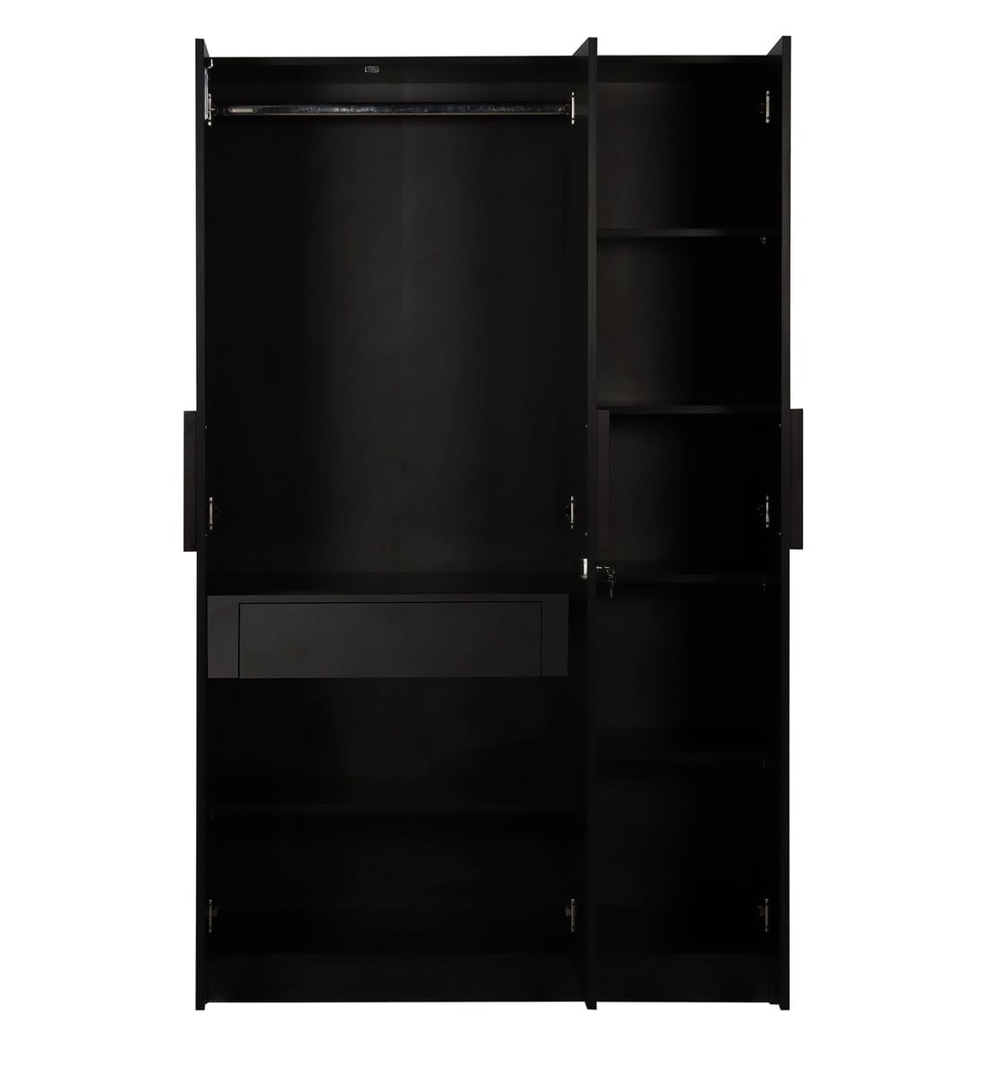 Buy Ozone 3 Door Wardrobe With drawer & With Mirror in Wenge Finish by ...