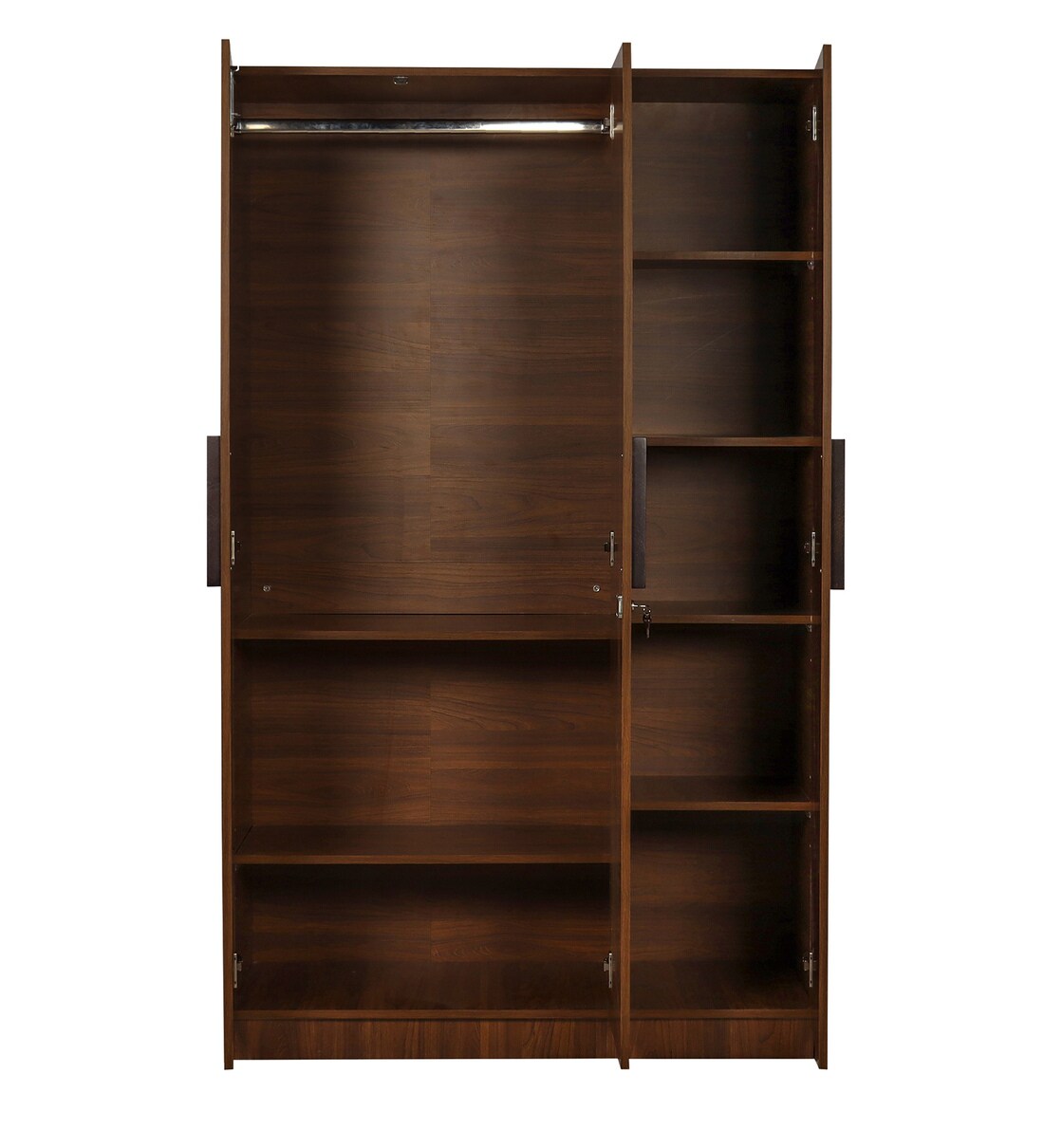 Buy Ozone 3 Door Wardrobe in Teak Finish with Mirror by Trevi Furniture ...