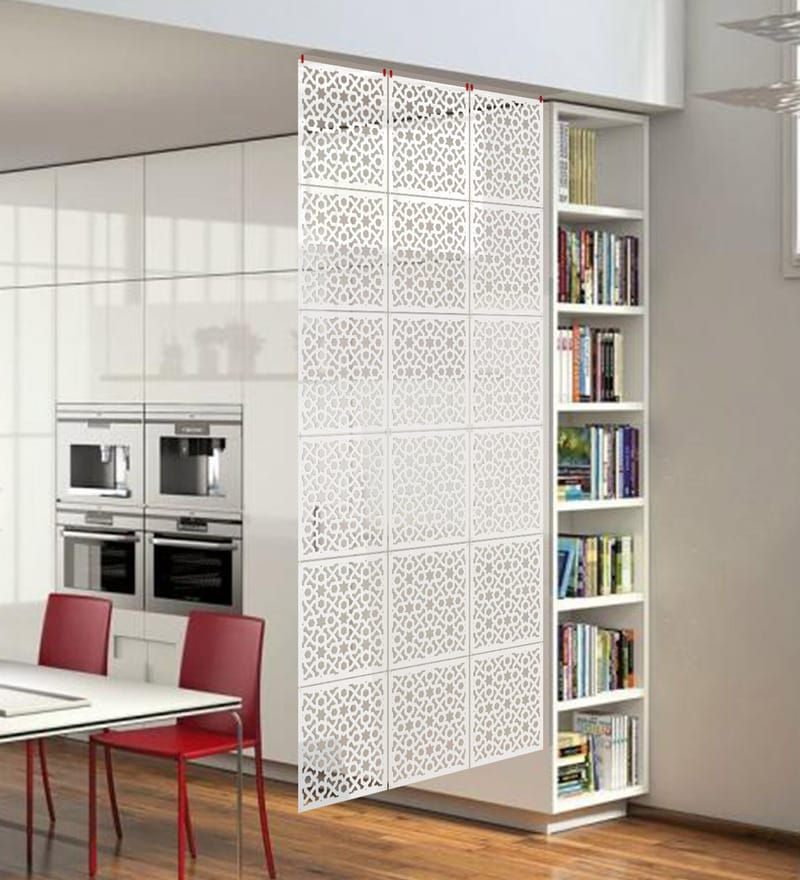 Buy Acrylic Hanging Room Divider in White Colour Online Hanging