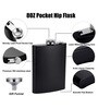 Oz (230ml) Hip Flask for Liquor | Insulated BPA-Free,Leak-Proof Stainless Steel Hip Flask Set | Camping Flask Set for Men with Never-Lose Cap | Alcoholic Beverage Holder (Black Matte)